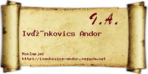 Ivánkovics Andor névjegykártya