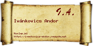 Ivánkovics Andor névjegykártya