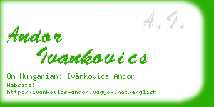 andor ivankovics business card